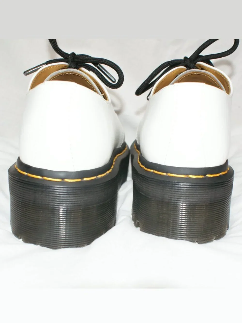 Dr. Martens 1461 Smooth White Leather Platform Women's Size 8 NWOB